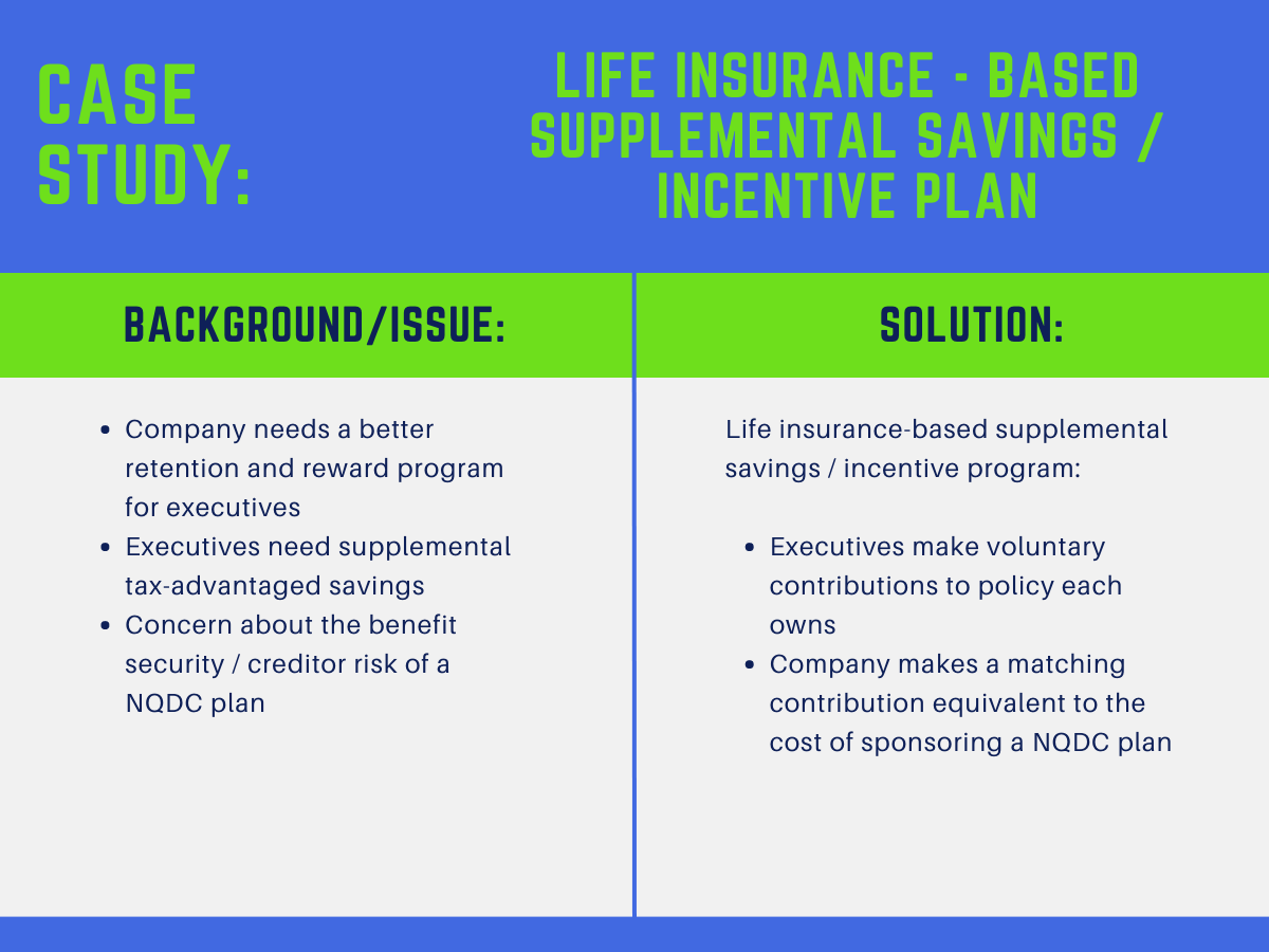 Life Insurance Based Supplemental Savings/Incentive Plan EBS Case Study.